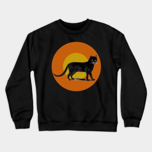 Halloween Black Cat, Signs and Sumbols - Black, Orange and Ochre Crewneck Sweatshirt